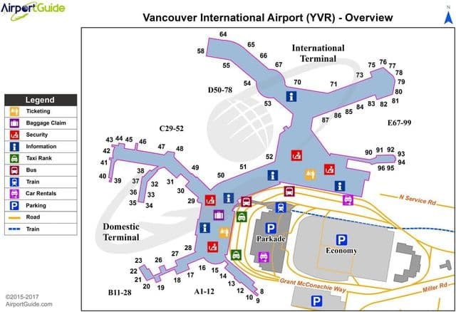 Vancouver airport terminal map