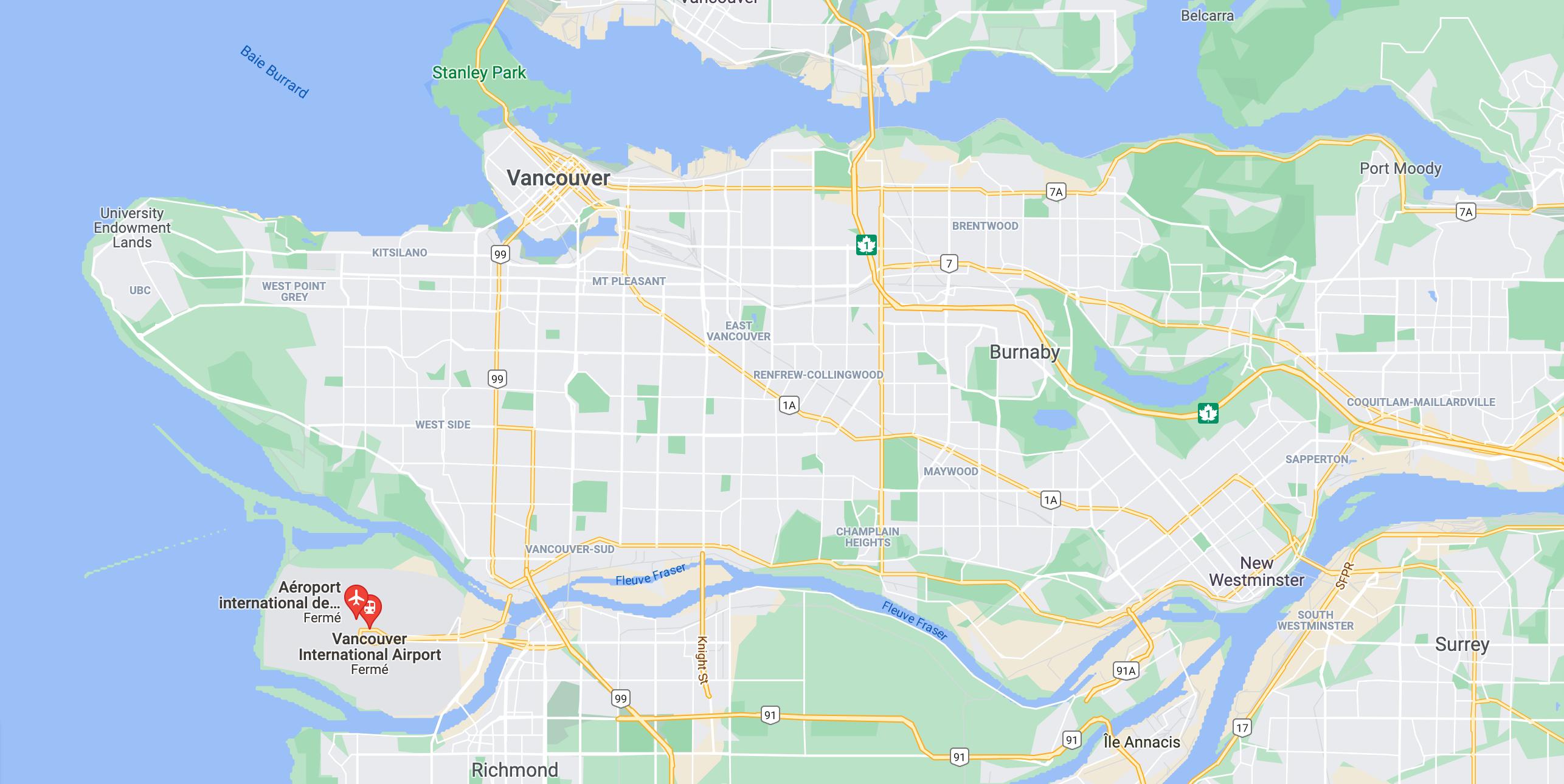 Vancouver BC Airport Map
