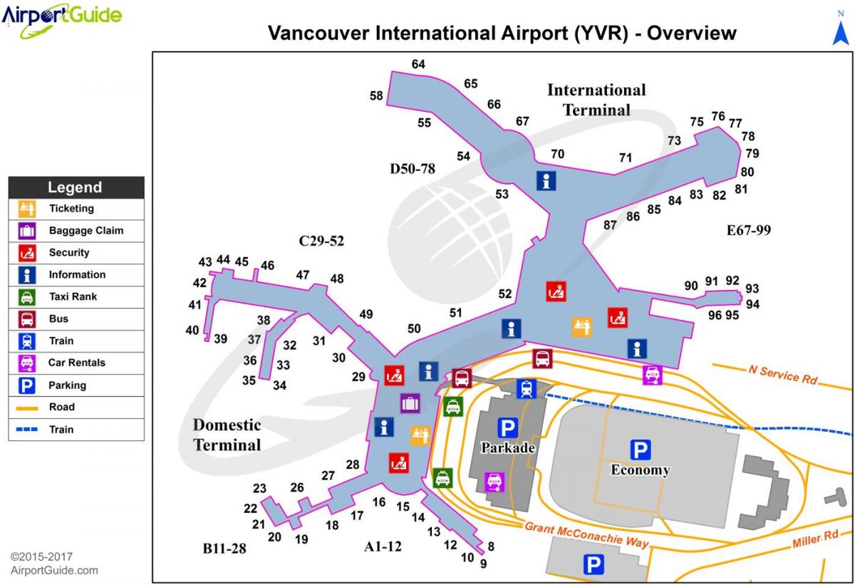 Vancouver airport terminal map