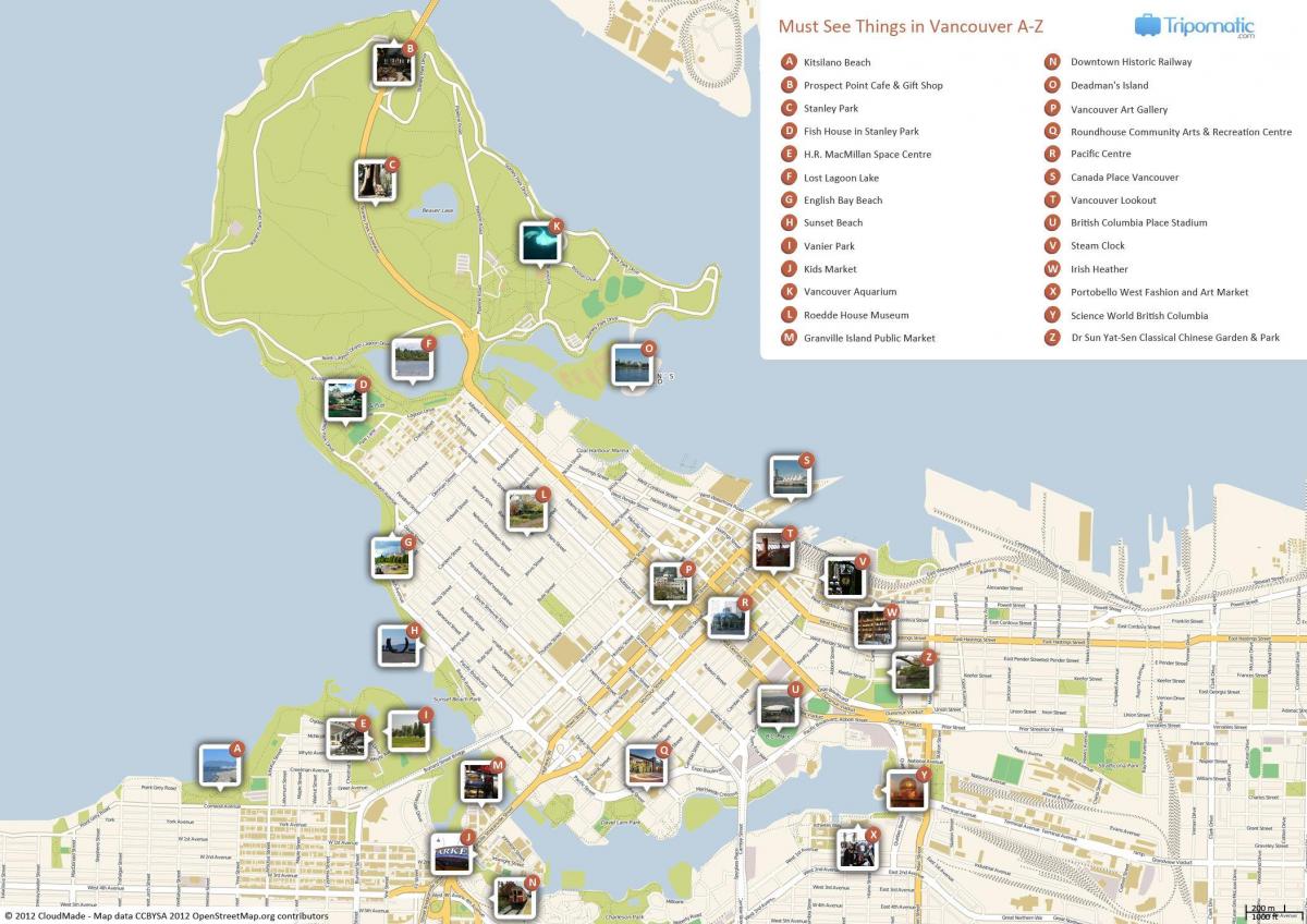 Vancouver sights map