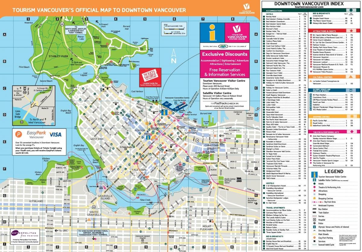 Vancouver city center map