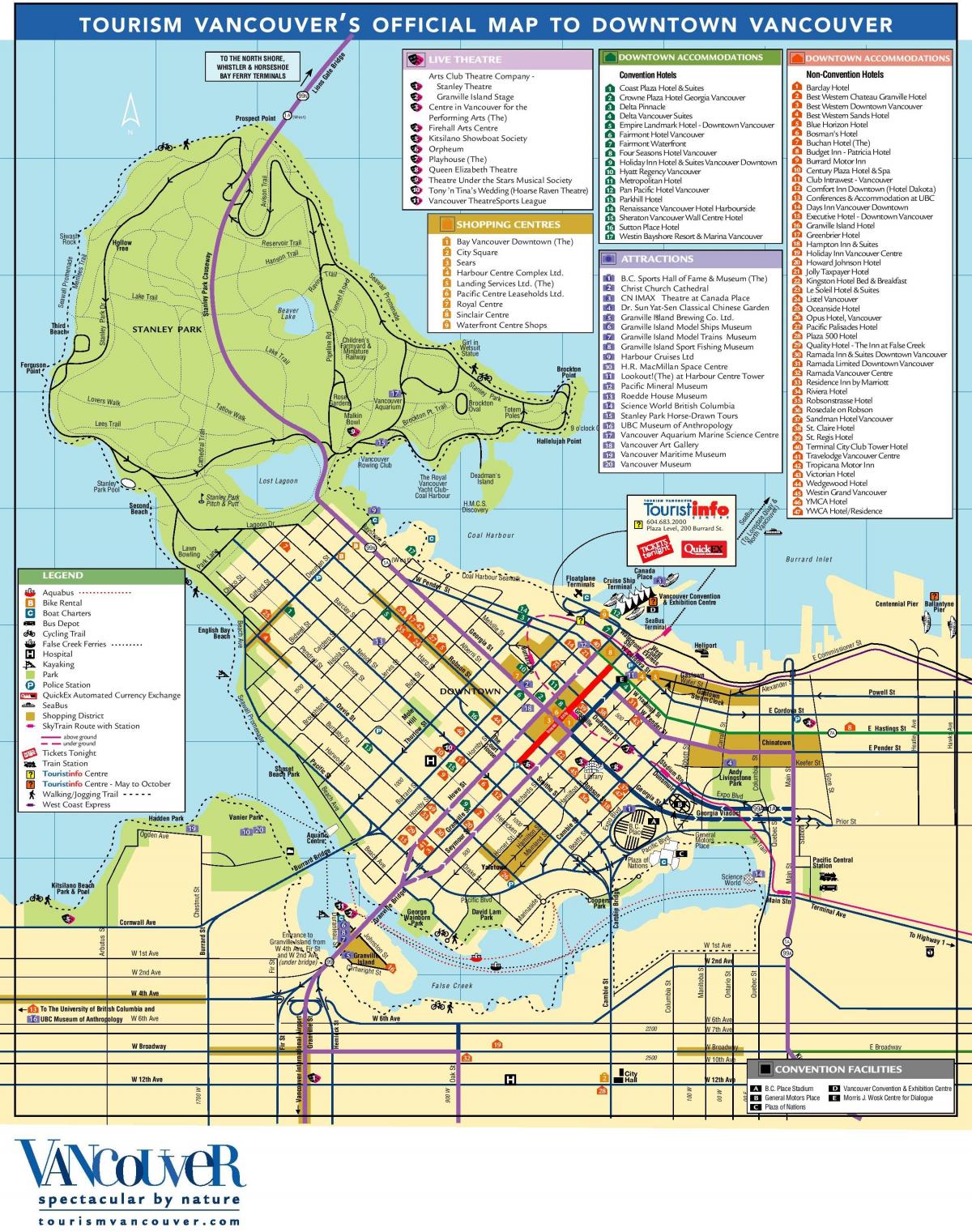Vancouver sightseeing map